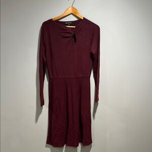 INC International Concepts Red Long Sleeve A-Line Dress